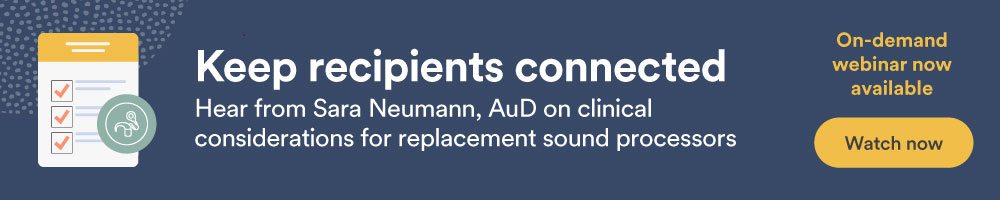 Cochlear - On-demand webinar now available - watch now button